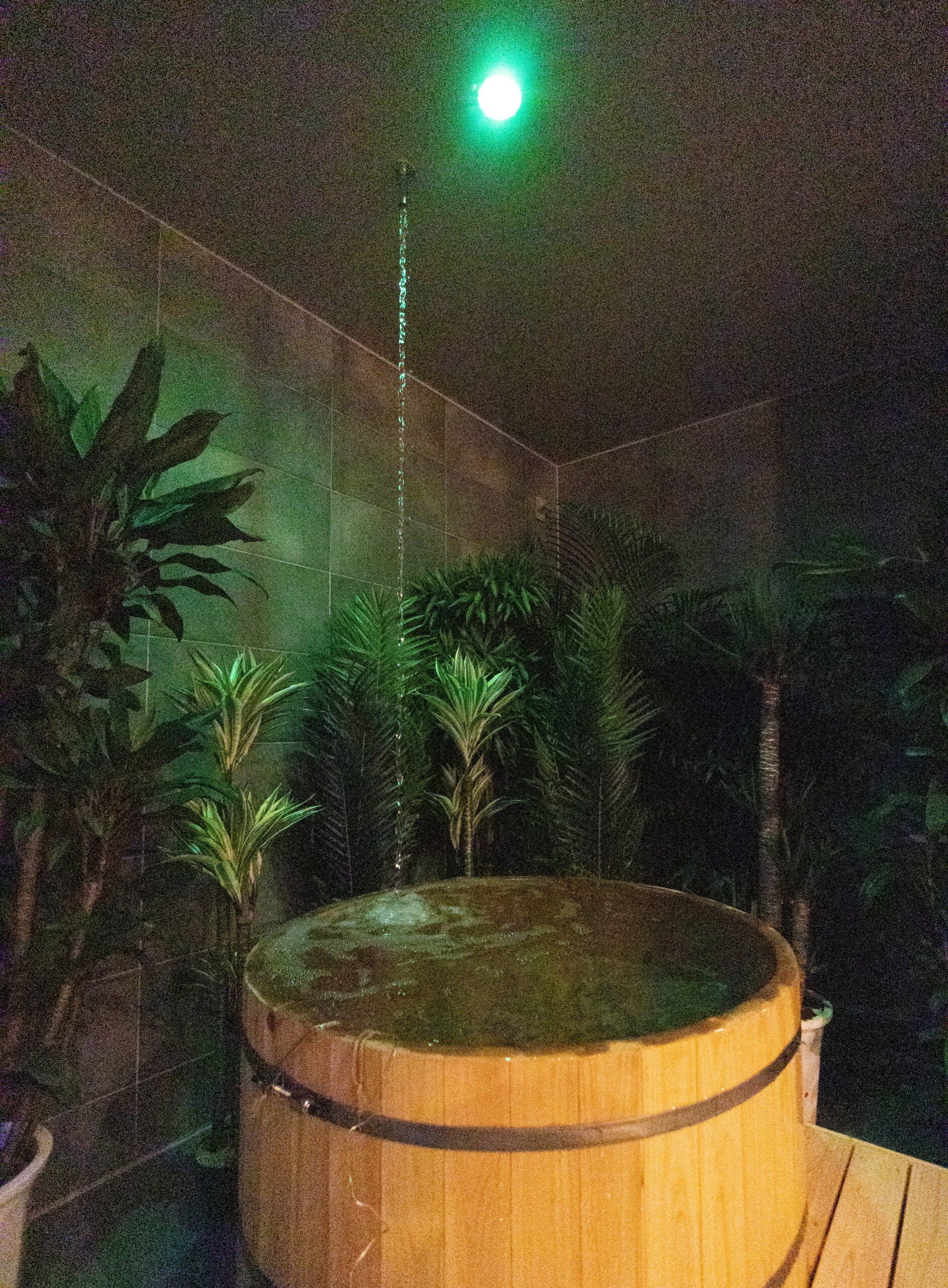 毎日サウナ　樽の水風呂　滝
